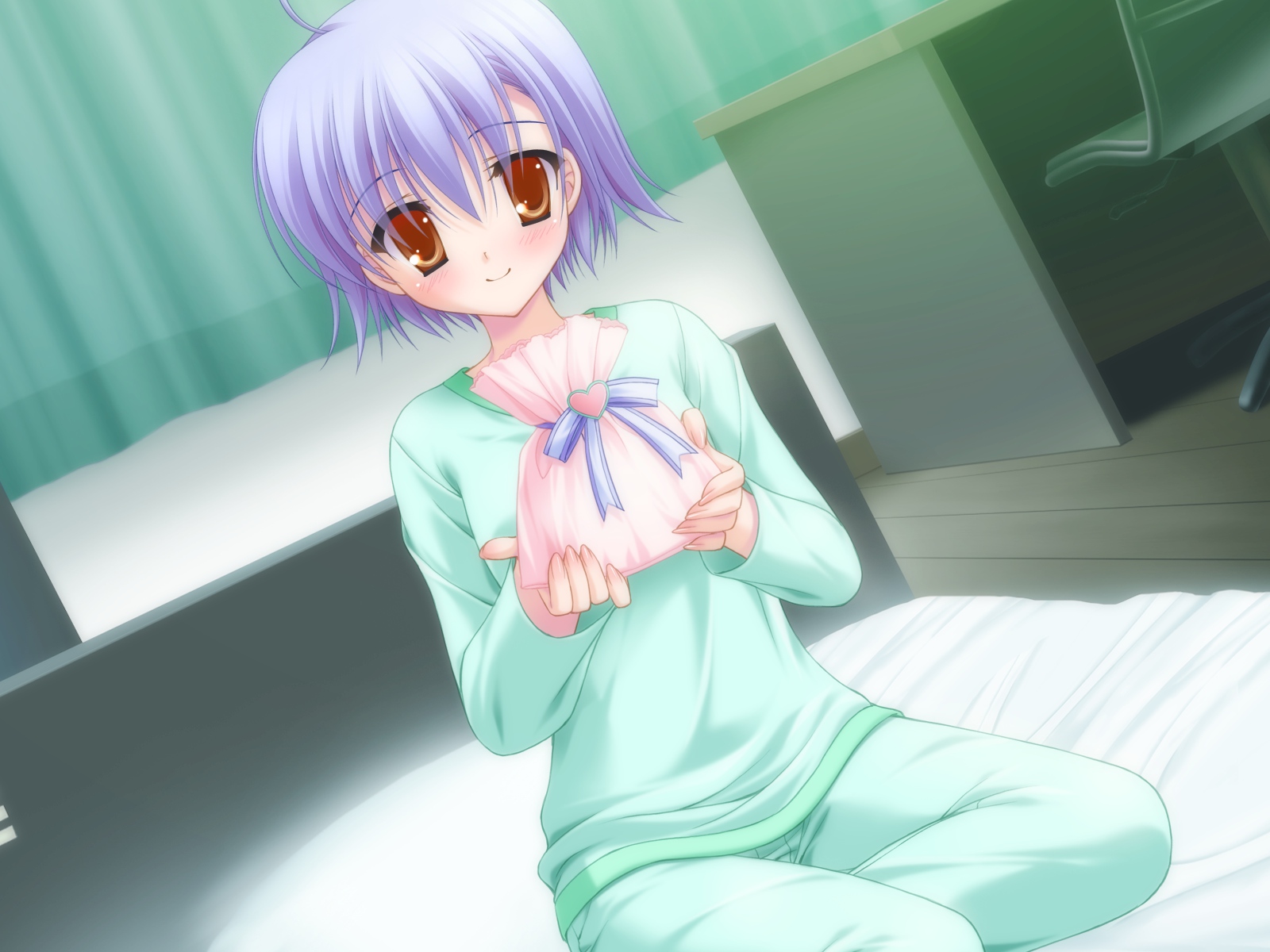 blue_hair, game_cg, nagahashi_ryou, red_eyes, valentine_pink