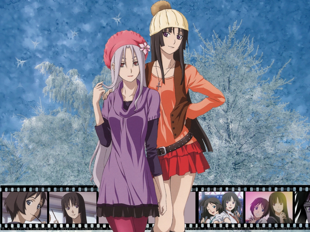 2girls, ga-rei_zero, isayama_mei, isayama_yomi, skirt