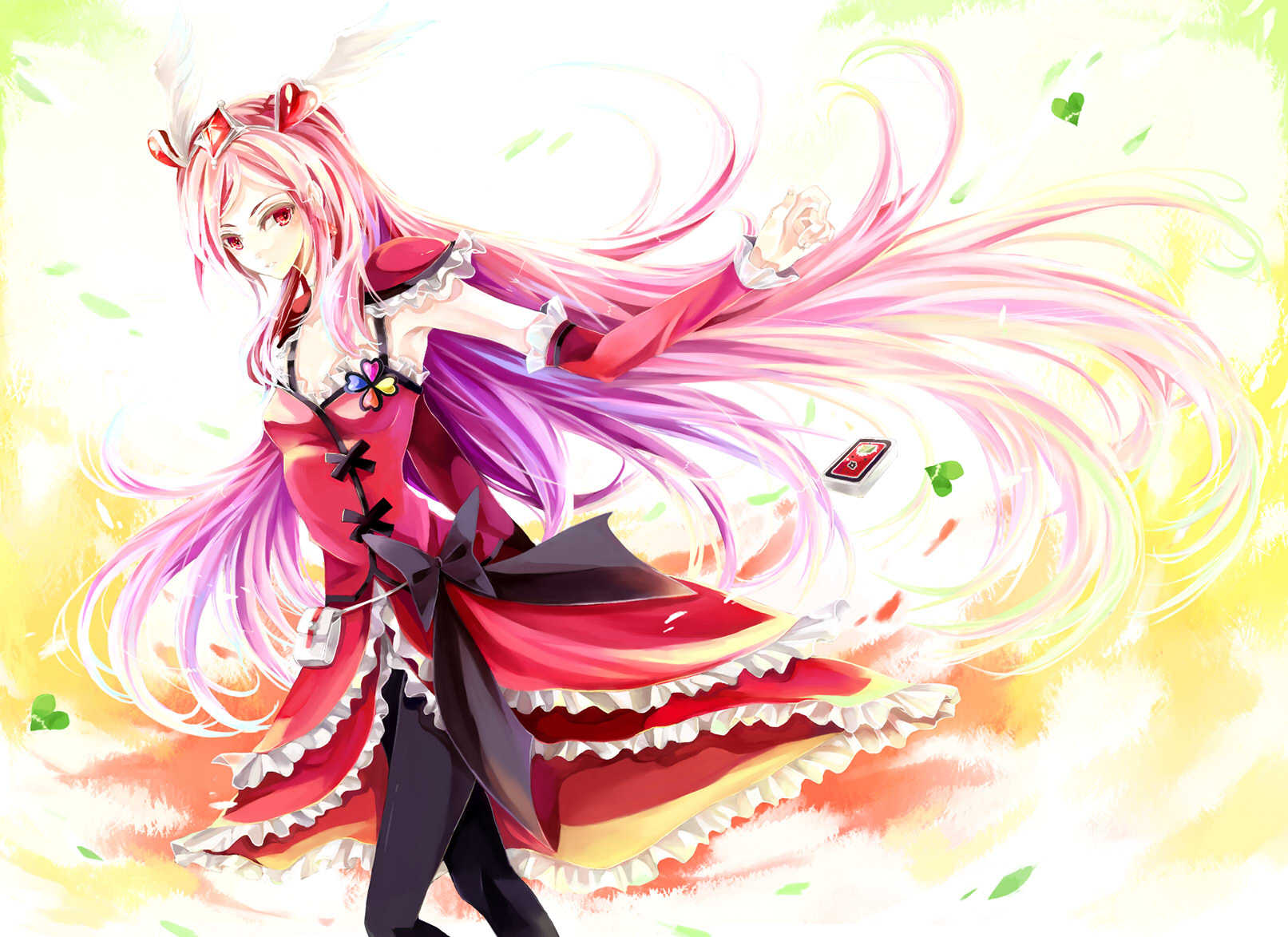 dress, futari_wa_precure, higashi_setsuna, long_hair, nako_(nonrain), pink_hair, precure, purple_hair
