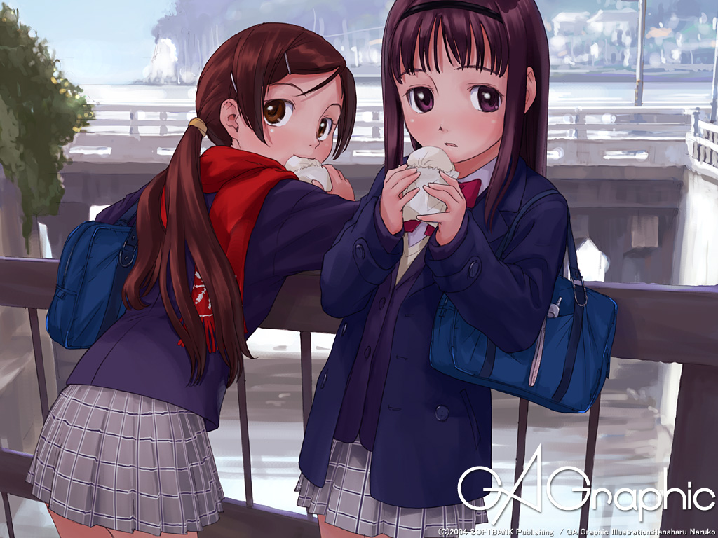 food, gagraphic, logo, loli, naruko_hanaharu, school_uniform, watermark