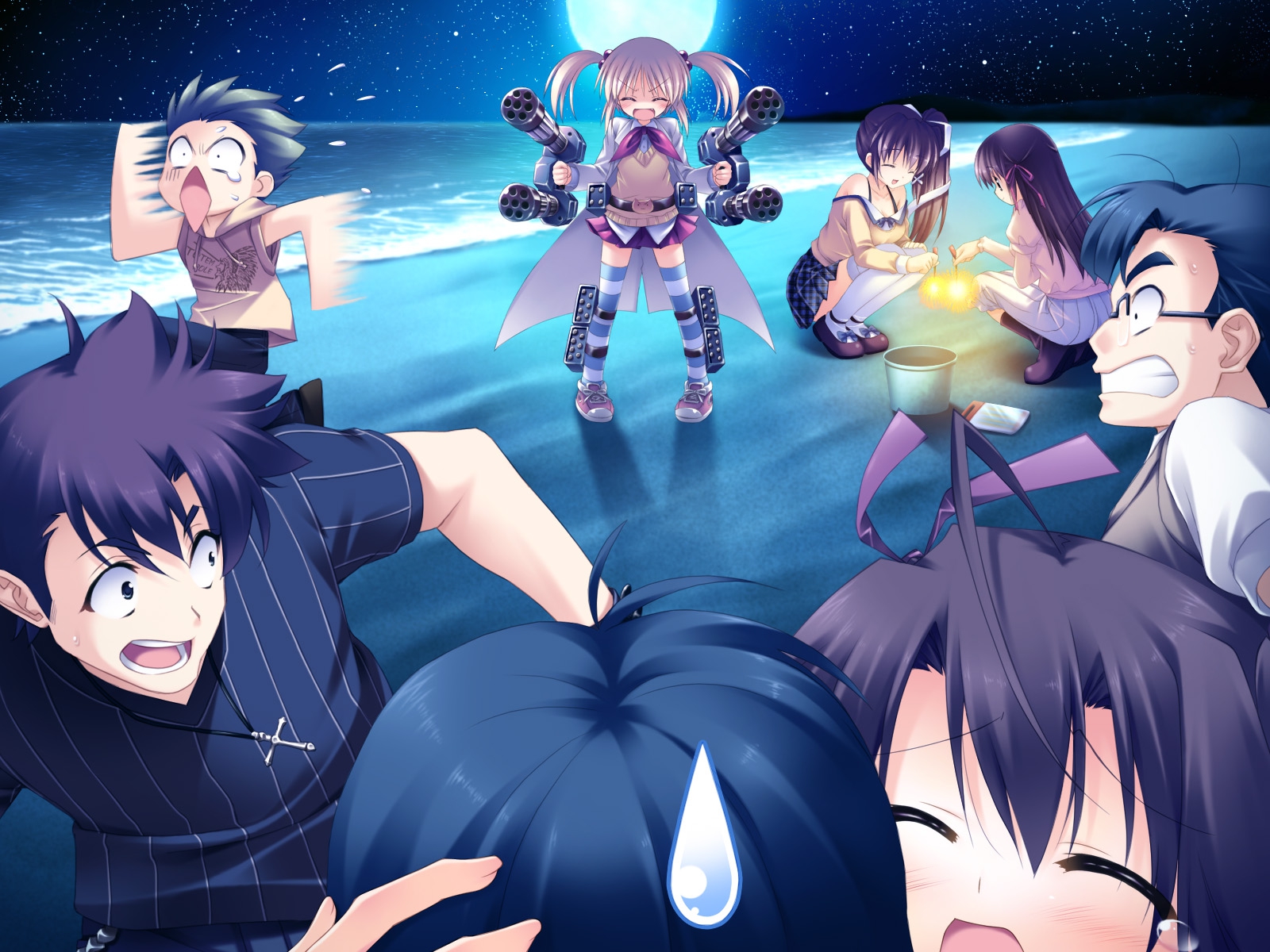 game_cg, gun, hiiragi_chiyoko, kiss_x_demon_lord_x_darjeeling, marmalade, sasorigatame, thighhighs, weapon