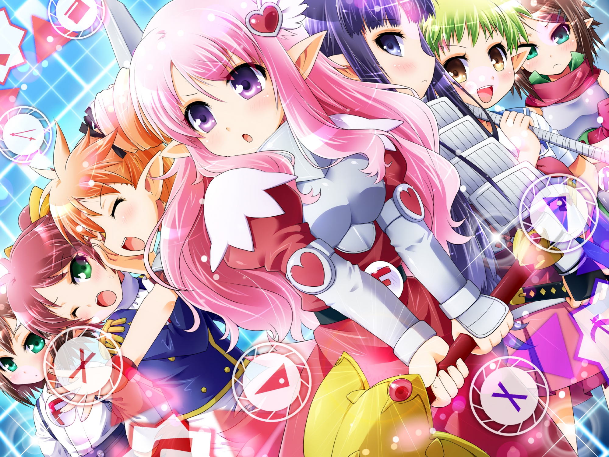 baka_to_test_to_shoukanjuu, blush, fang, himeji_mizuki, kinoshita_hideyoshi, kinoshita_yuuko, kirishima_shouko, male