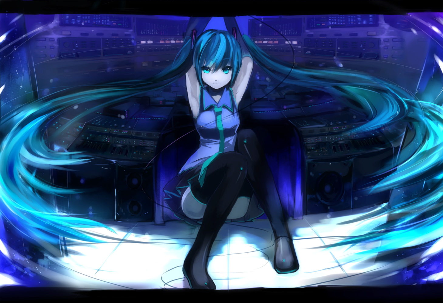 hatsune_miku, thighhighs, twintails, ume_(plumblossom), vocaloid