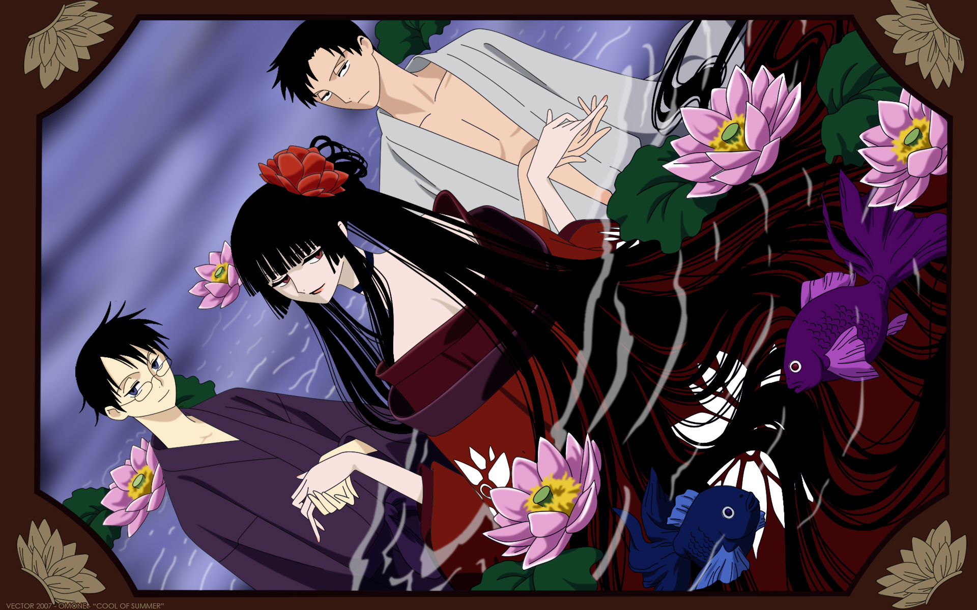 clamp, doumeki_shizuka, ichihara_yuuko, male, watanuki_kimihiro, xxxholic