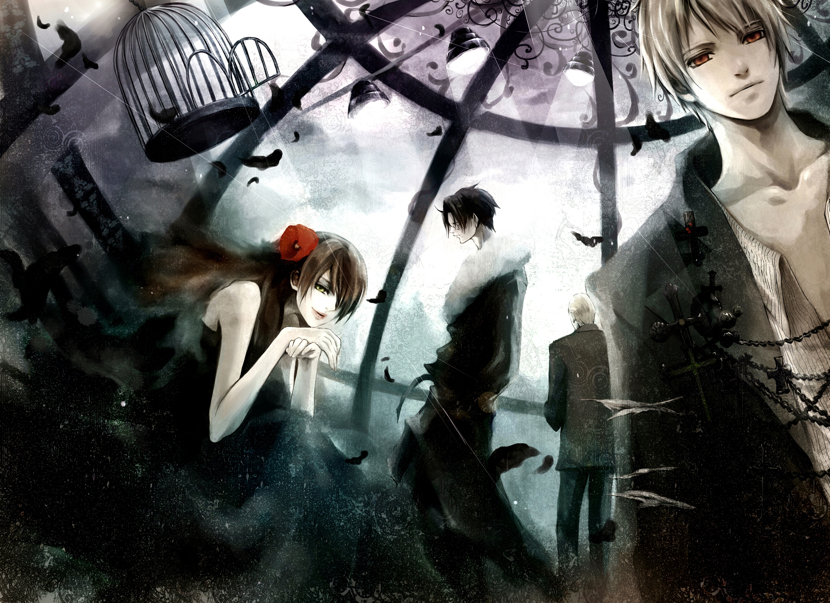 anthropomorphism, austria_(hetalia), axis_powers_hetalia, germany_(hetalia), group, hungary_(hetalia), male, prussia_(hetalia)