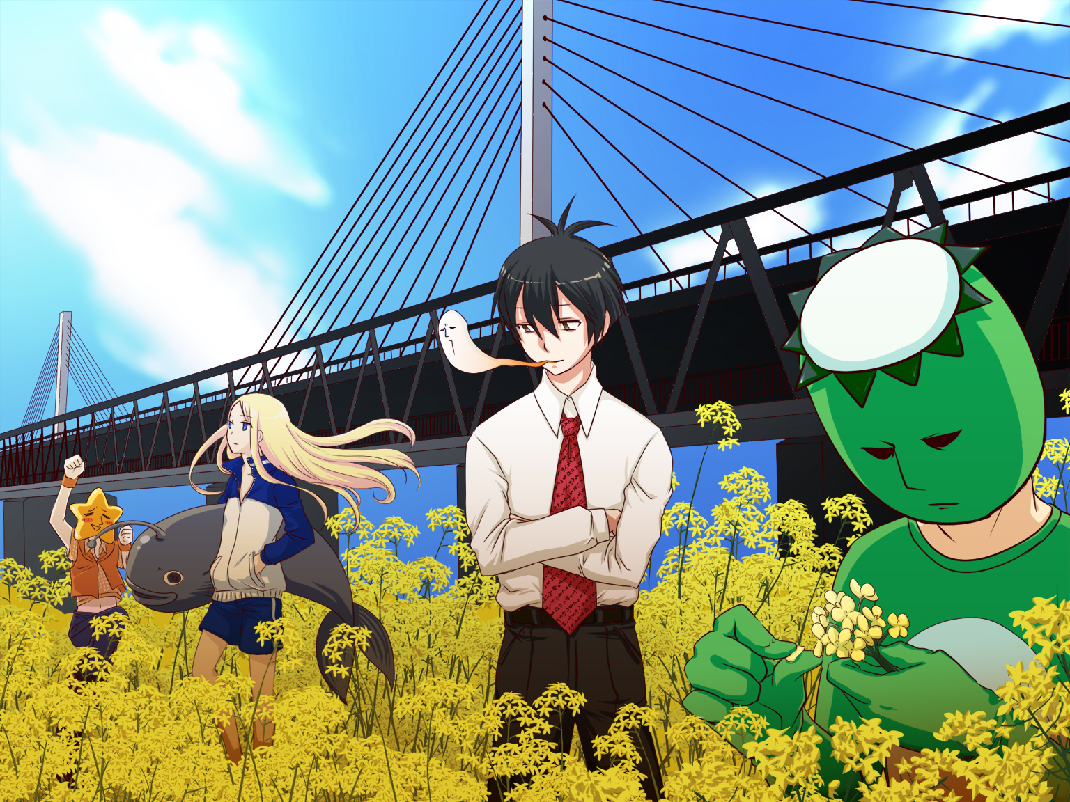 arakawa_under_the_bridge, hoshi_(arakawa_under_the_bridge), ichinomiya_kou, kappa_(arakawa_under_the_bridge), nino_(arakawa_under_the_bridge)