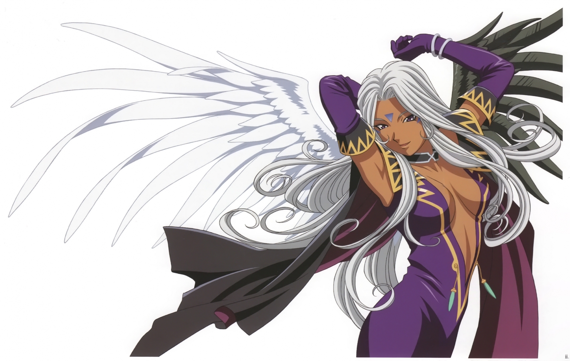 aa_megami-sama, long_hair, scan, urd, wings