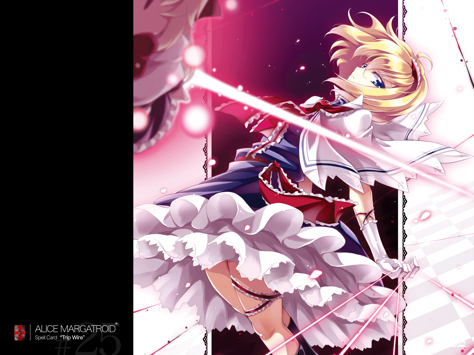 alice_margatroid, blonde_hair, blue_eyes, doll, dress, gloves, headdress, mage, magic, ribbons, shanghai_doll, short_hair, touhou, touya_(the-moon)