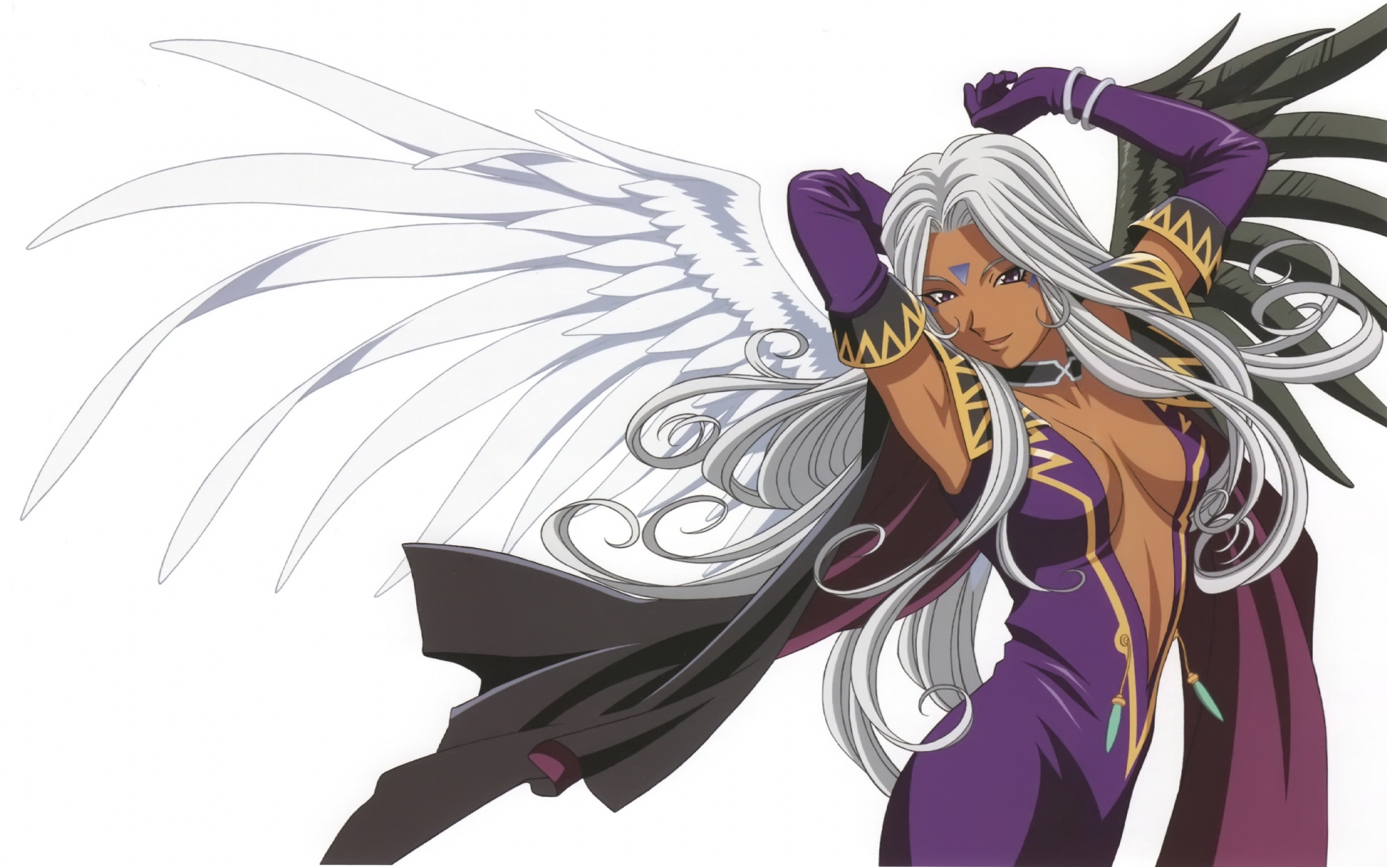 aa_megami-sama, long_hair, scan, urd, wings