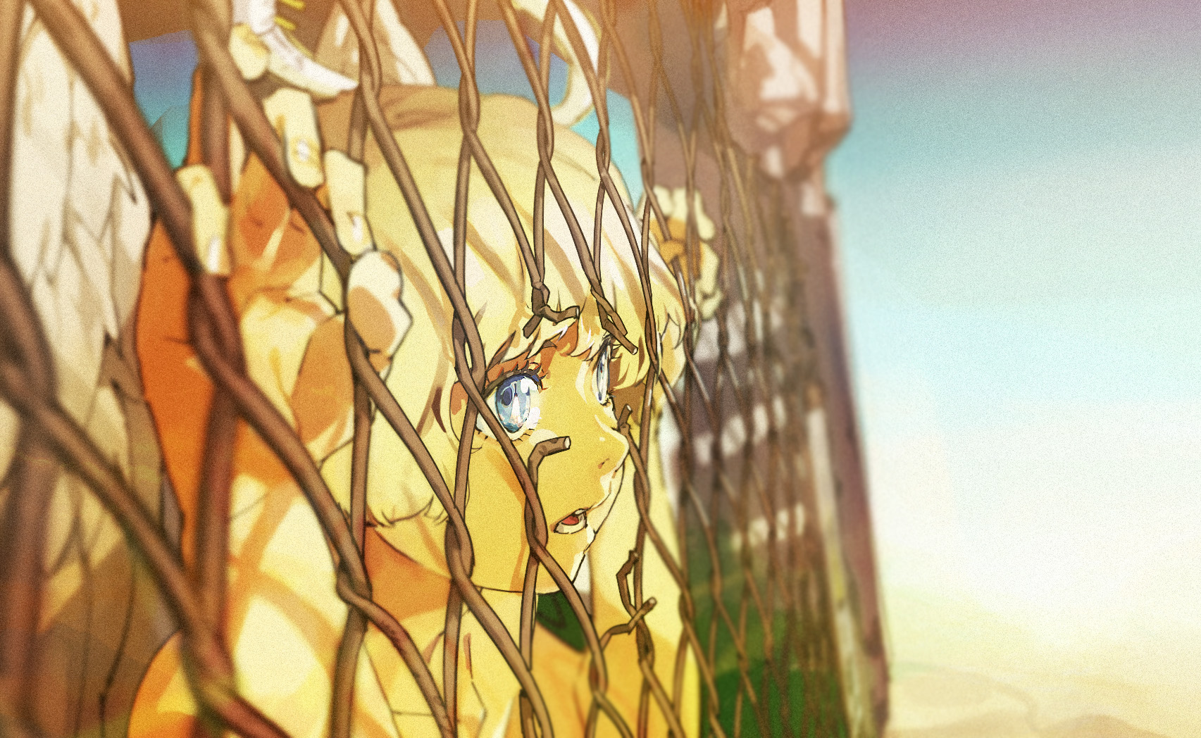 angel, blonde_hair, blue_eyes, original, short_hair, wings, yoneyama_mai