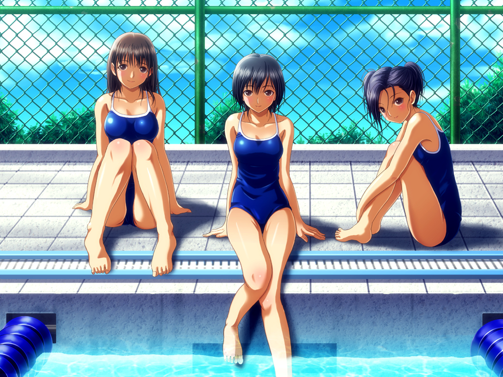 anegasaki_nene, kobayakawa_rinko, love_plus, school_swimsuit, shian_(my_lonly_life.), swimsuit, takane_manaka