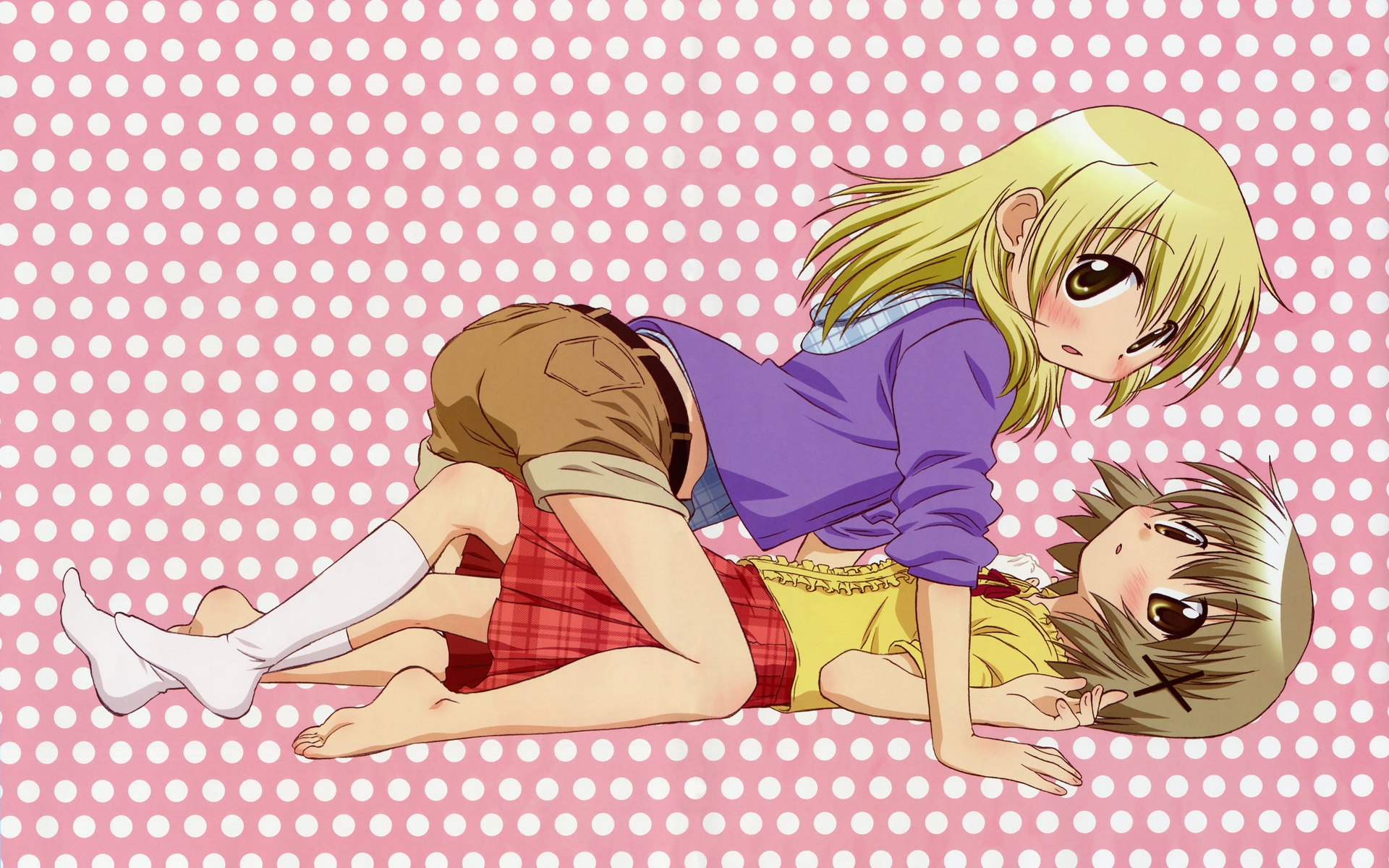 2girls, hidamari_sketch, miyako, yuno