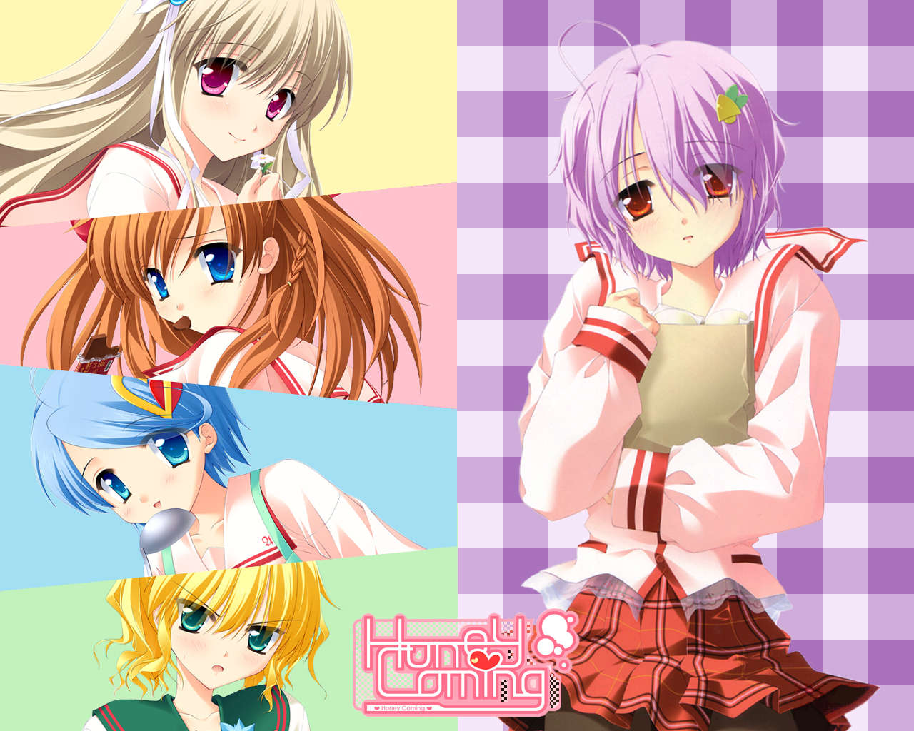 clarissa_satsuki_maezono, hanikami, honey_coming, kamijou_asahi, ogata_mio, shichiri_yuma, tagaya_marino