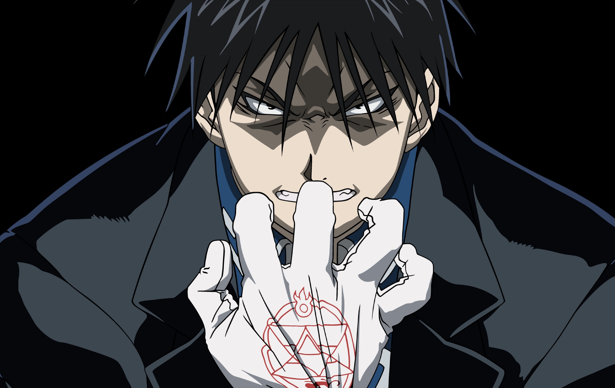 black_eyes, black_hair, fullmetal_alchemist, roy_mustang, transparent, vector