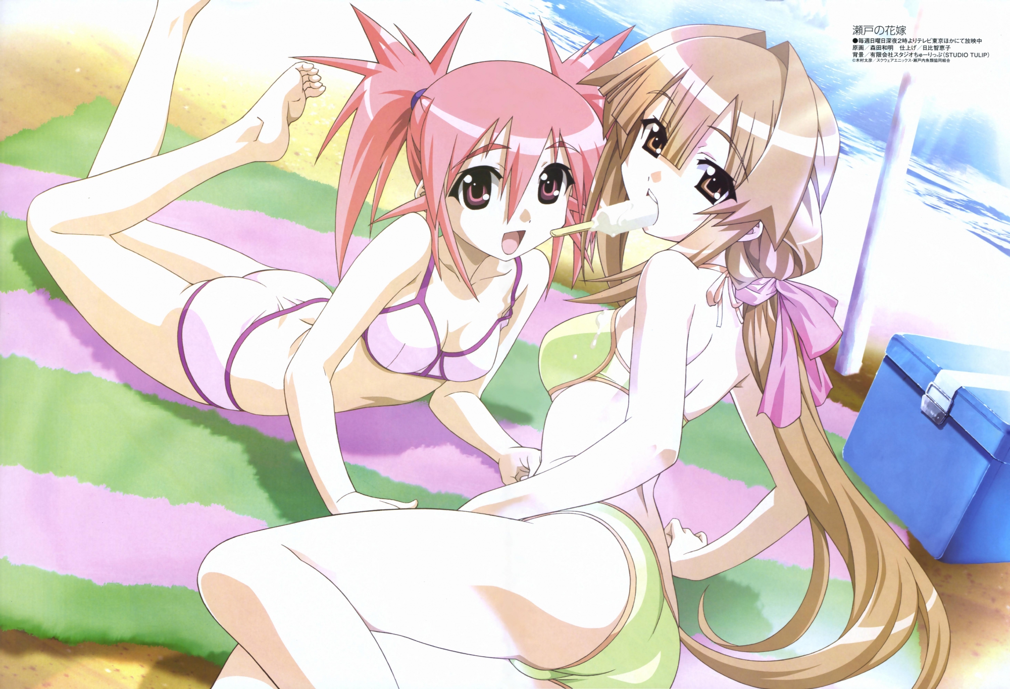 beach, bikini, edomae_luna, popsicle, seto_no_hanayome, seto_san, swimsuit, water
