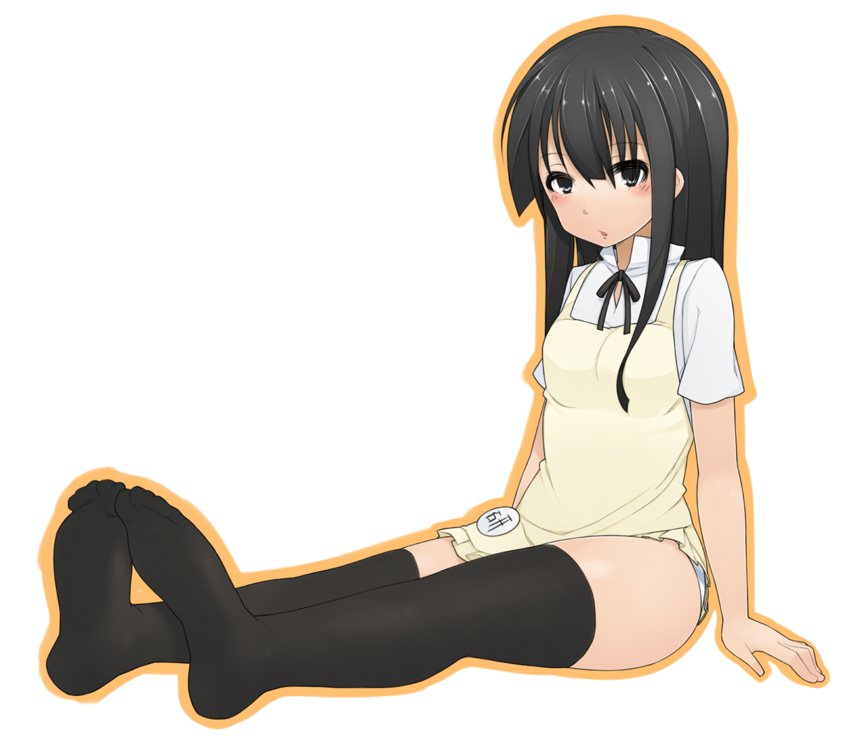black_hair, kochiya, panties, thighhighs, underwear, white, working!!, yamada_aoi