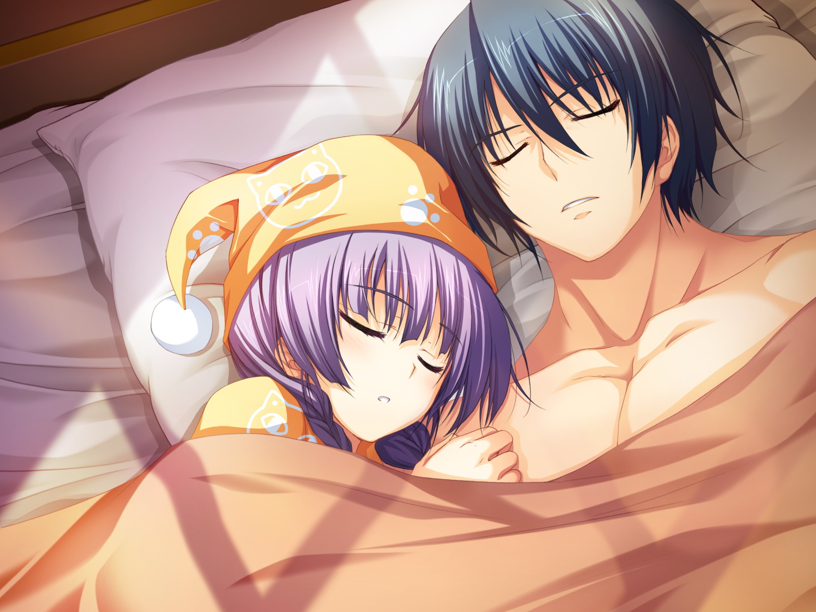 akatsuki_no_goei, game_cg, pajamas, sleeping, syangrila, tomose_shunsaku, tsuki