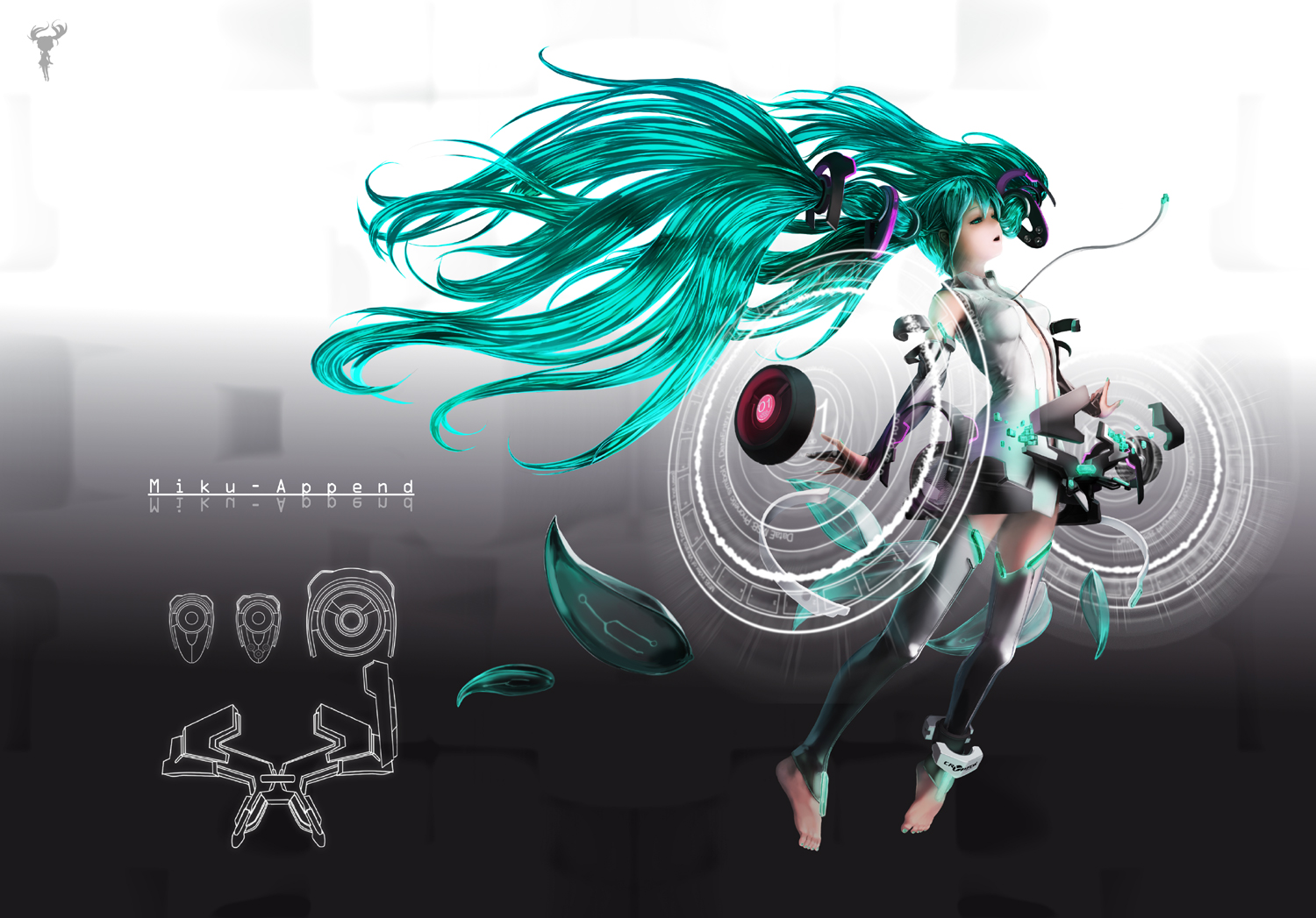 3d, hatsune_miku, miku_append, nekoita, twintails, vocaloid