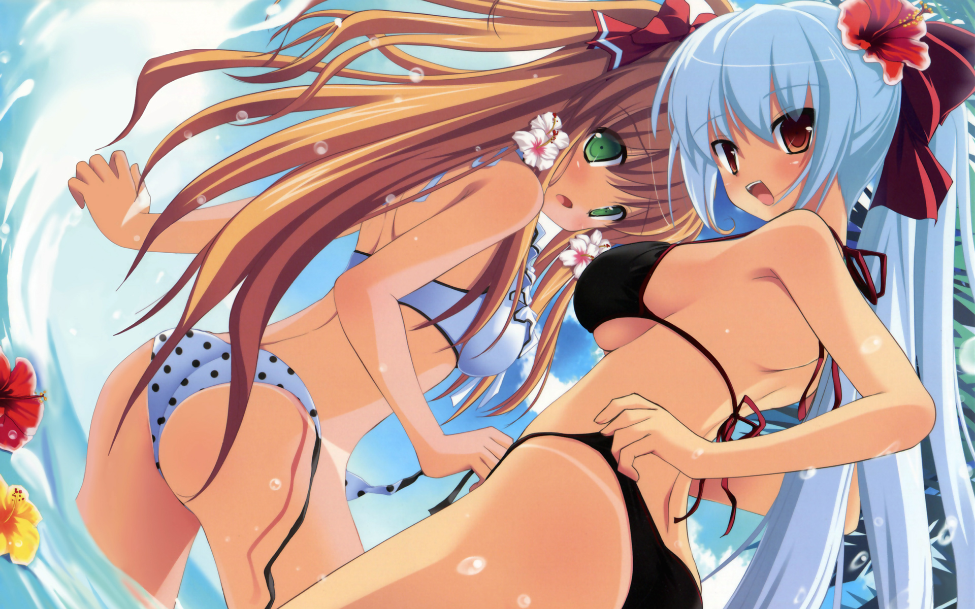 alcot, aona_masao, ass, bikini, green_eyes, irina_vladimirovna_putina, nimura_yuushi, osananajimi_wa_daitouryou, ouhama_yukino, swimsuit, tan_lines