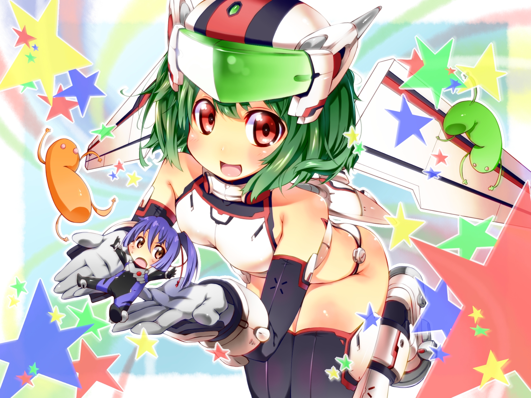 chibi, kazuma_(kazumav), macross, macross_frontier, male, ranka_lee, saotome_alto