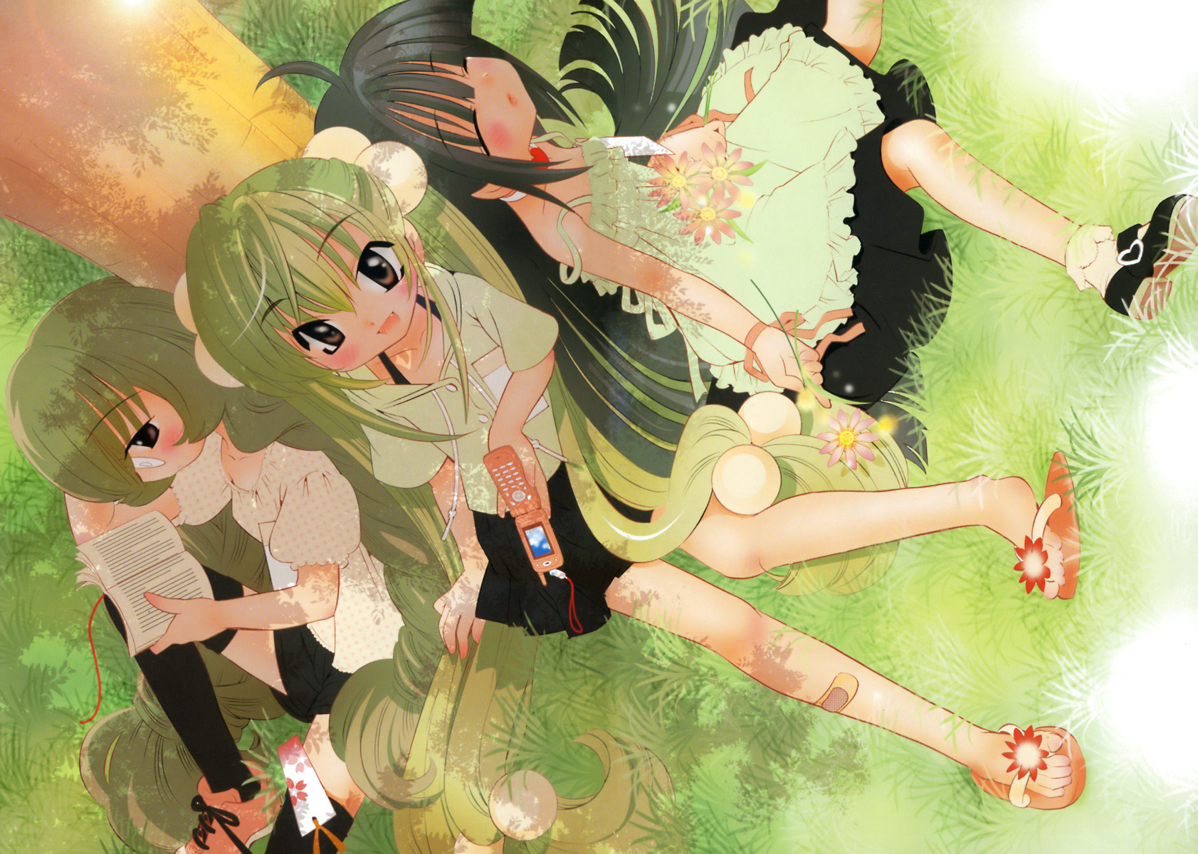 kagami_kuro, kodomo_no_jikan, kokonoe_rin, loli, phone, usa_mimi_(character), watashiya_kaworu