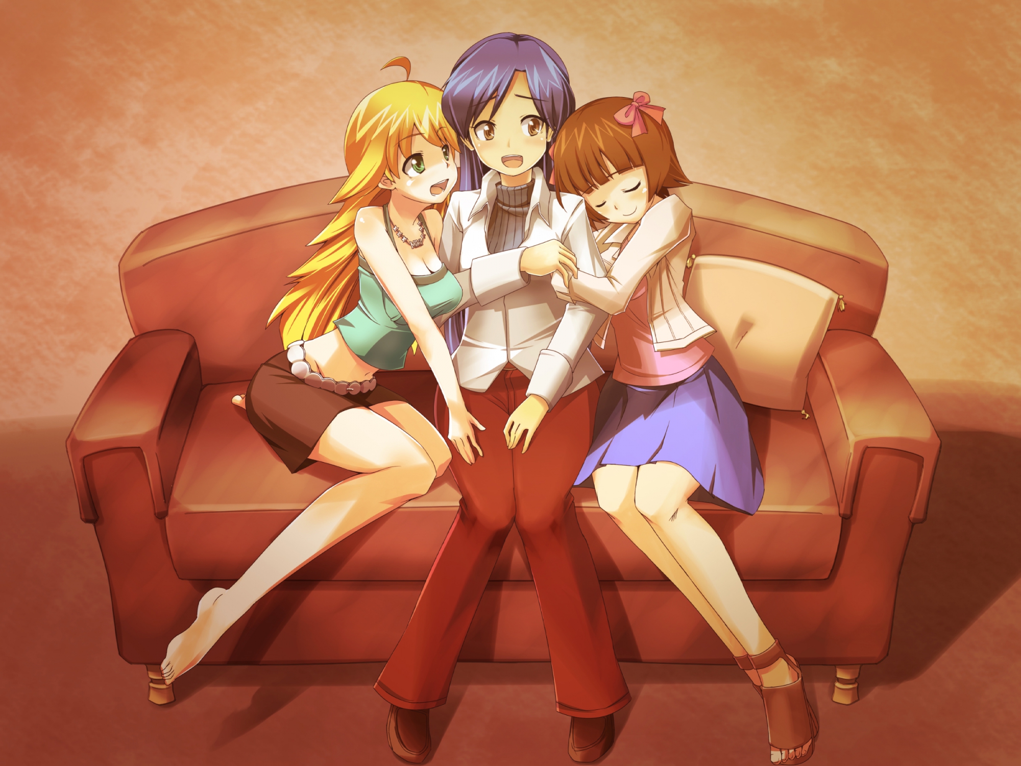 amami_haruka, barefoot, bon_(moegomi), hoshii_miki, idolmaster, kisaragi_chihaya