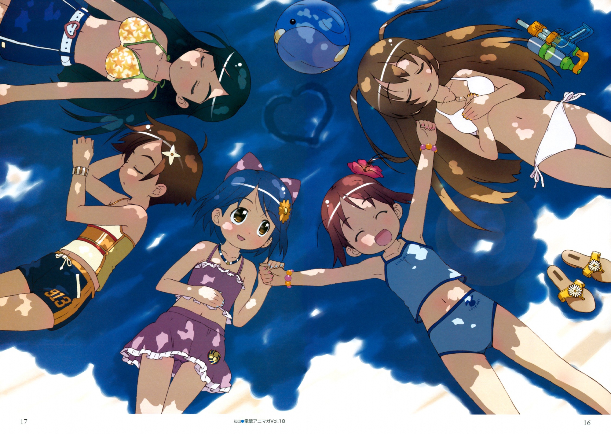 amamiya_manami, bikini, etoh_mei, gakuen_utopia_manabi_straight, inamori_mika, odori_momoha, swimsuit, uehara_mutsuki