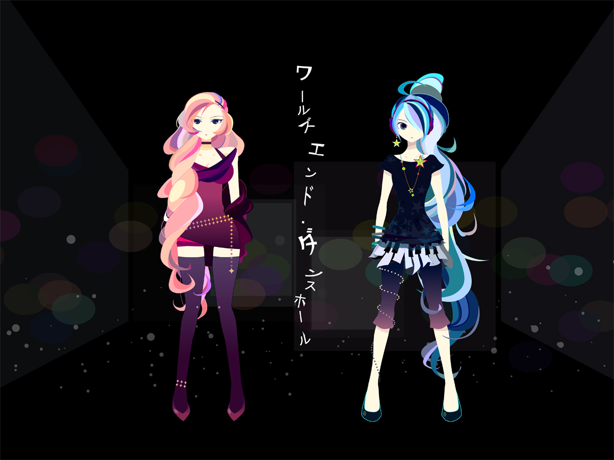 hatsune_miku, megurine_luka, vocaloid, world's_end_dancehall_(vocaloid)