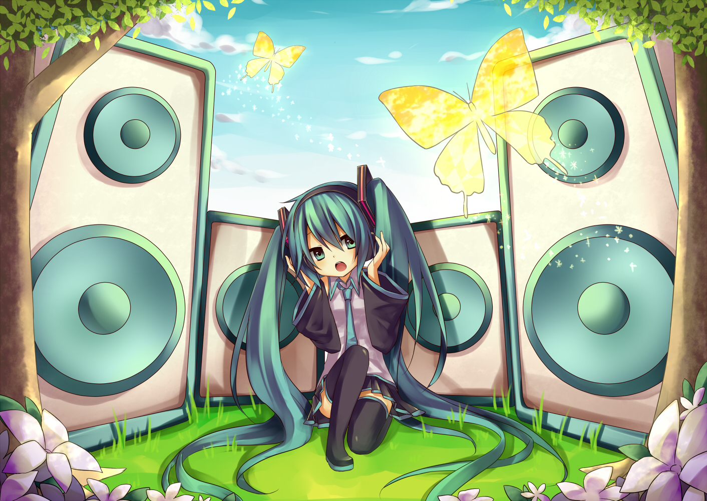 amane_kurumi, hatsune_miku, twintails, vocaloid