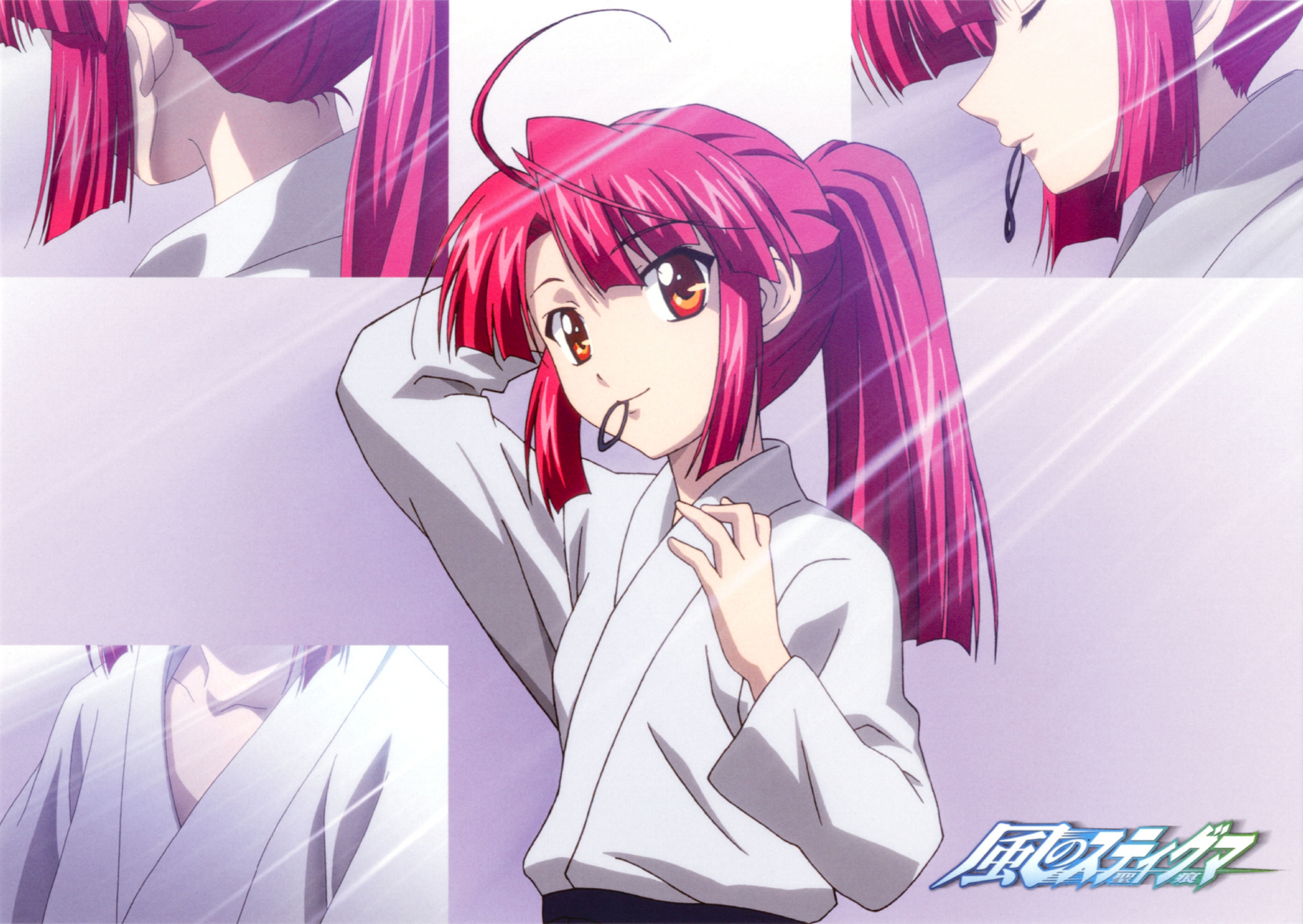 kannagi_ayano, kaze_no_stigma, long_hair, red_eyes, red_hair, scan
