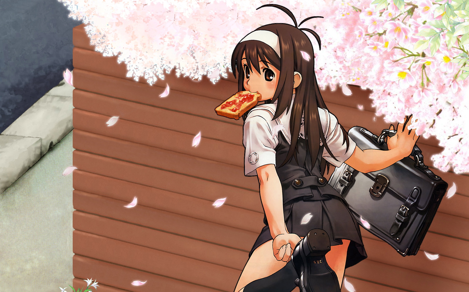dengeki_moeoh, food, miyu_tsujiboshi, petals, tanaka_kunihiko