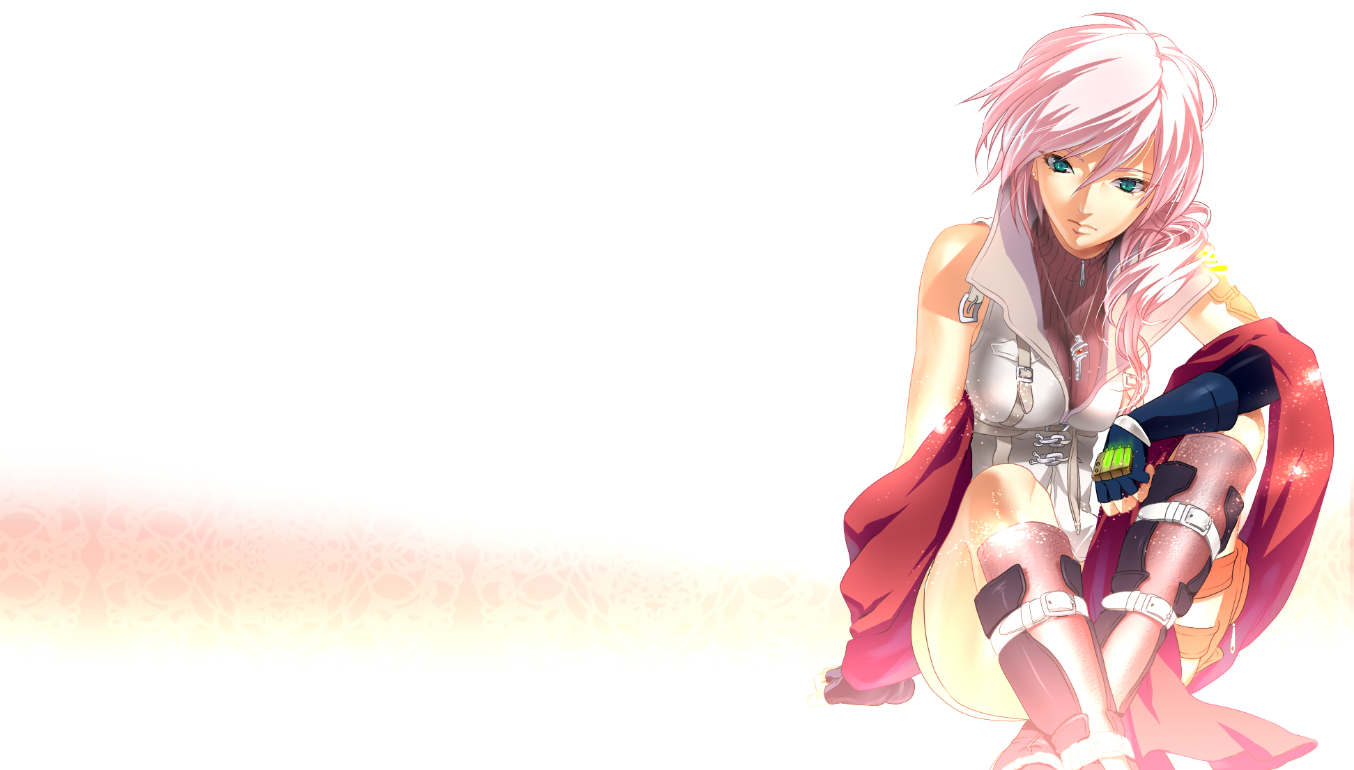 blue_eyes, boots, castella, final_fantasy, final_fantasy_xiii, gloves, lightning_farron, pink_hair