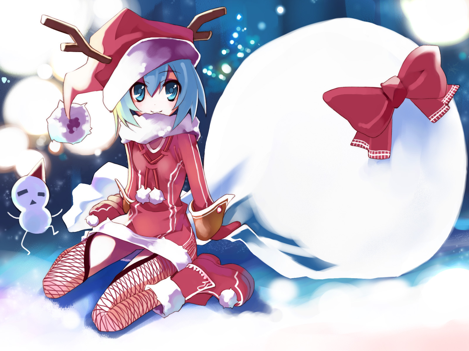 christmas, cirno, hat, touhou, ushiki_yoshitaka