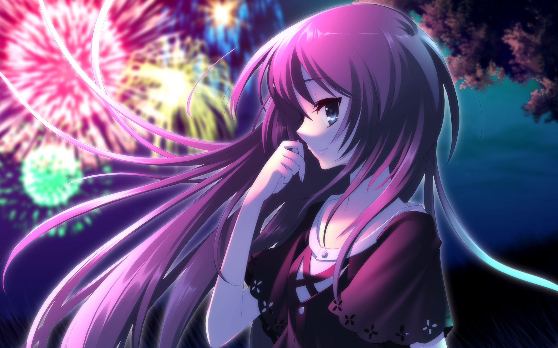 fireworks, flyable_heart, itou_noiji, kimi_no_nagori_wa_shizuka_ni_yurete, night, shirasagi_mayuri