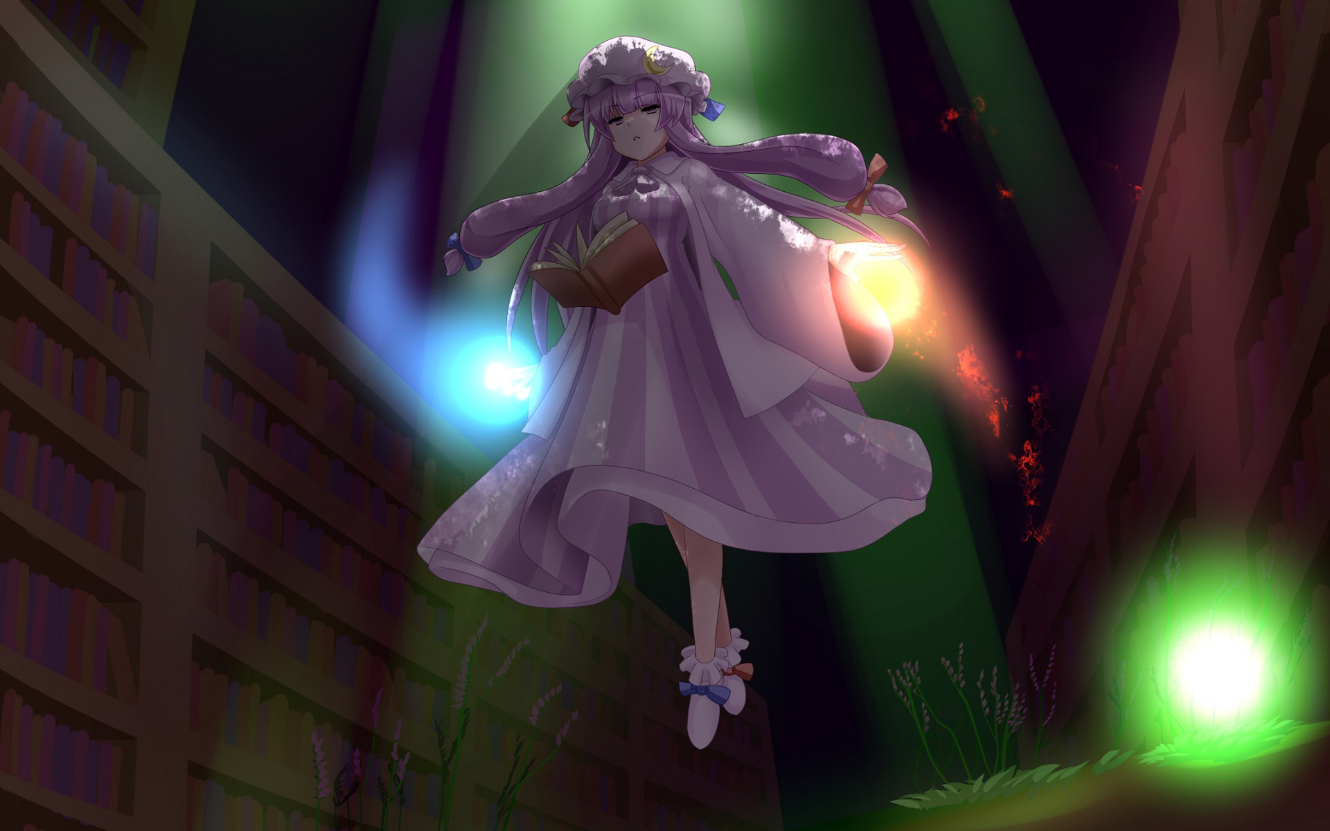 jpeg_artifacts, mage, miki_purasu, patchouli_knowledge, touhou