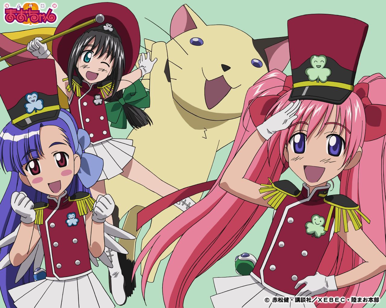 akamatsu_ken, animal, cat, maruyama_silvia, onigawara_mao, rikujou_bouei-tai_mao-chan, tagme, tsukishima_misora