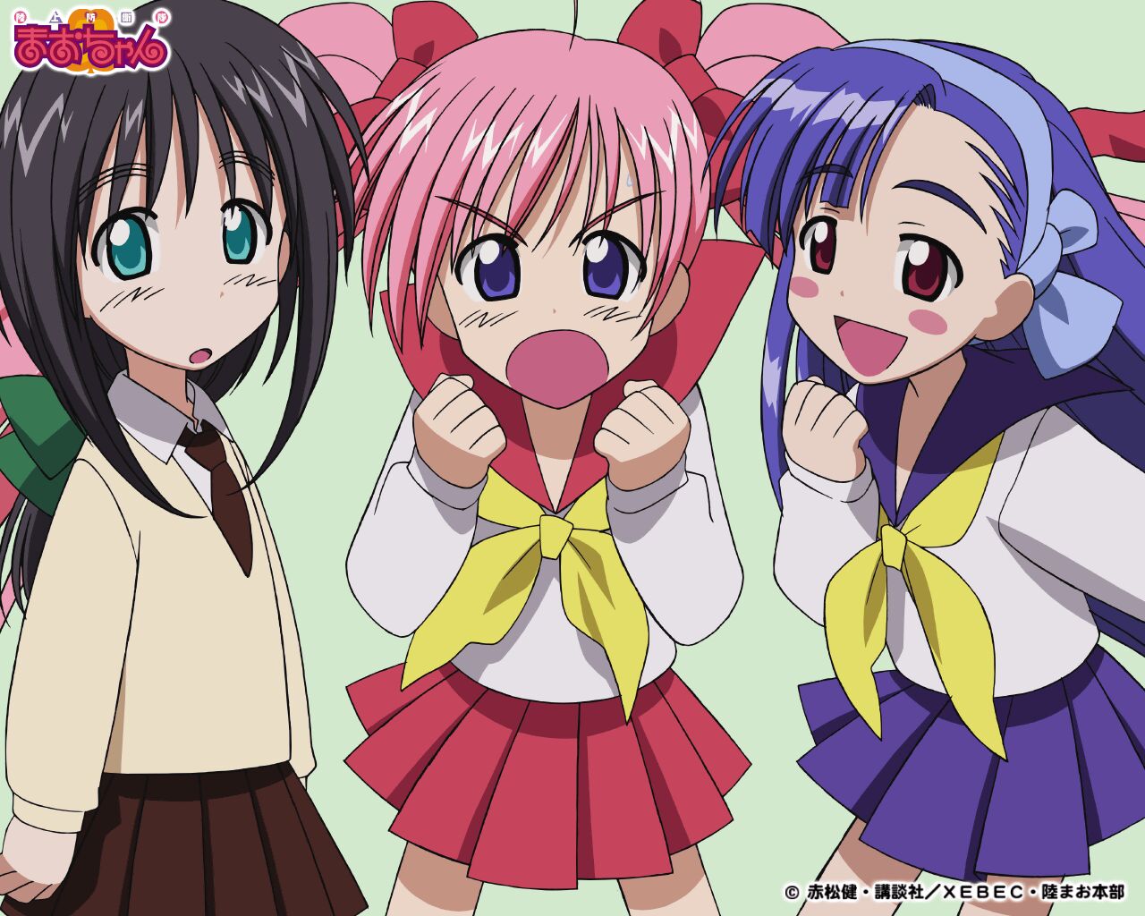 akamatsu_ken, maruyama_silvia, onigawara_mao, rikujou_bouei-tai_mao-chan, tsukishima_misora