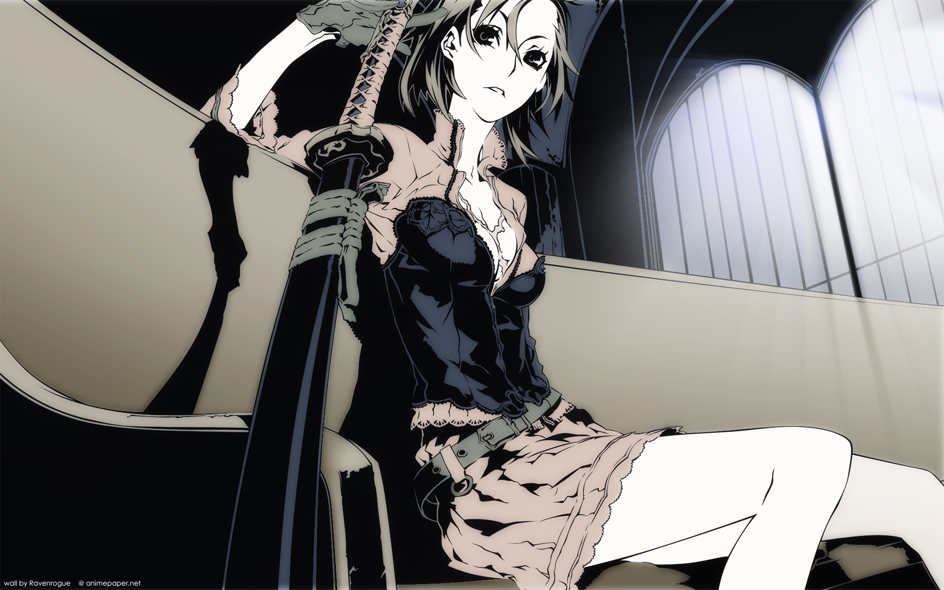 dogs:_bullets_&_carnage, fuyumine_naoto, gloves, katana, sword, weapon