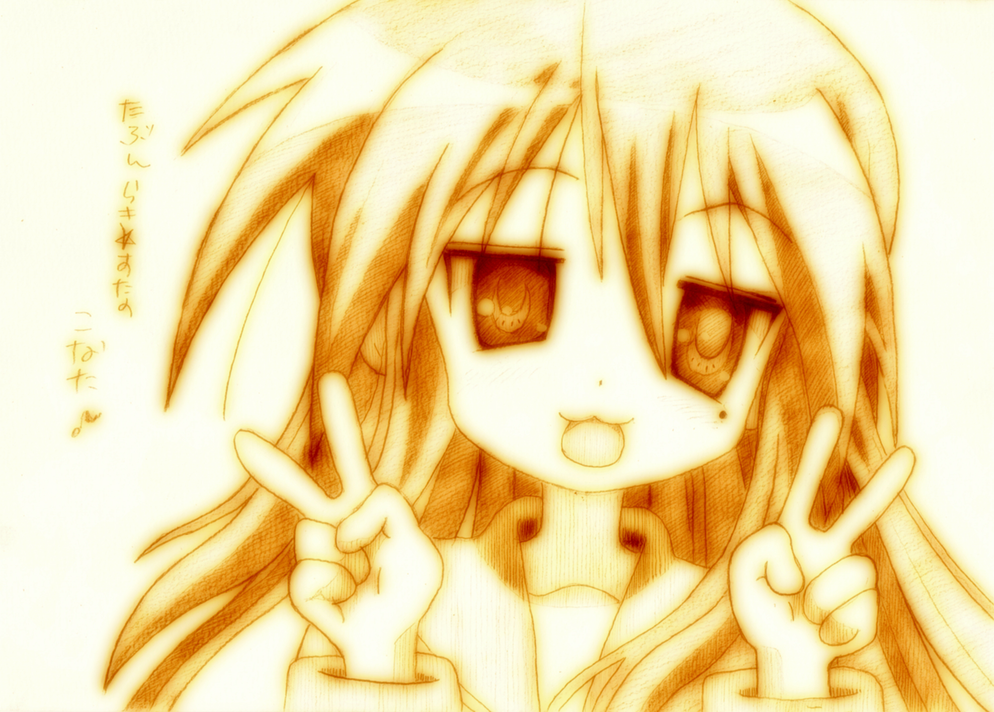 godees, izumi_konata, lucky_star, monochrome