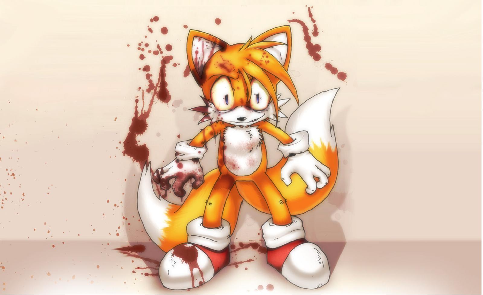 animal, animal_ears, blood, fox, sonic_(series), tail, tails_(sonic)