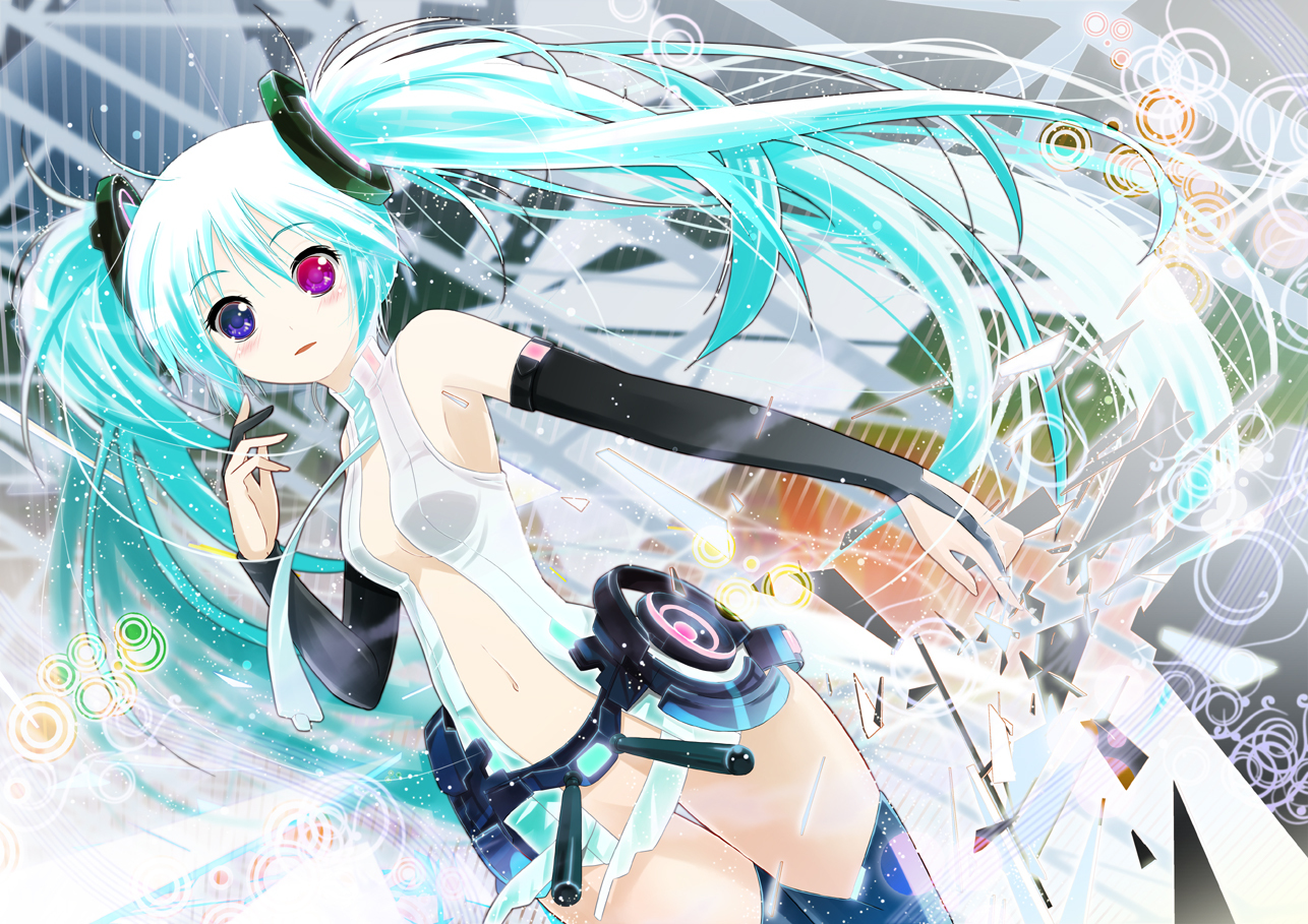 bicolored_eyes, hatsune_miku, miku_append, porurin, twintails, vocaloid