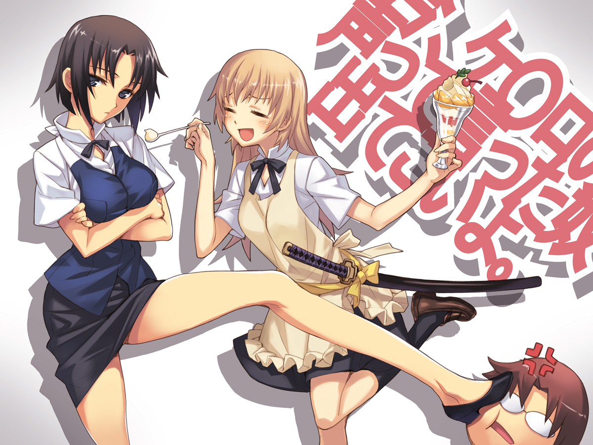 shirafuji_kyoko, takanashi_souta, todoroki_yachiyo, working!!