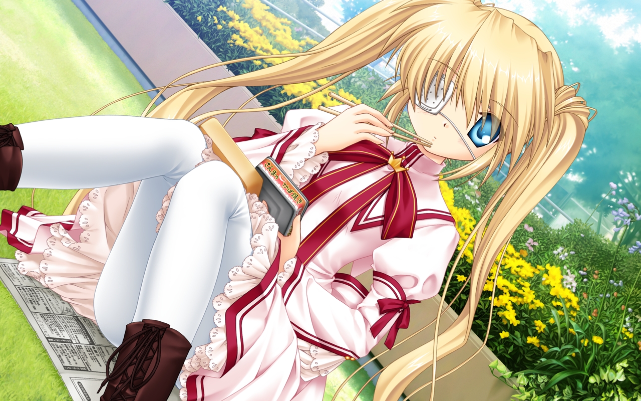 blonde_hair, blue_eyes, eyepatch, game_cg, hinoue_itaru, nakatsu_shizuru, rewrite, school_uniform