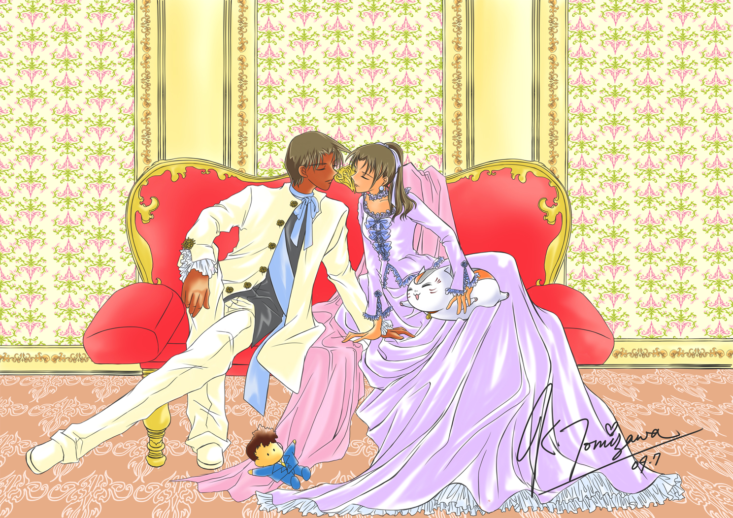 crossover, detective_conan, hattori_heiji, madara, natsume_yuujinchou, touyama_kazuha