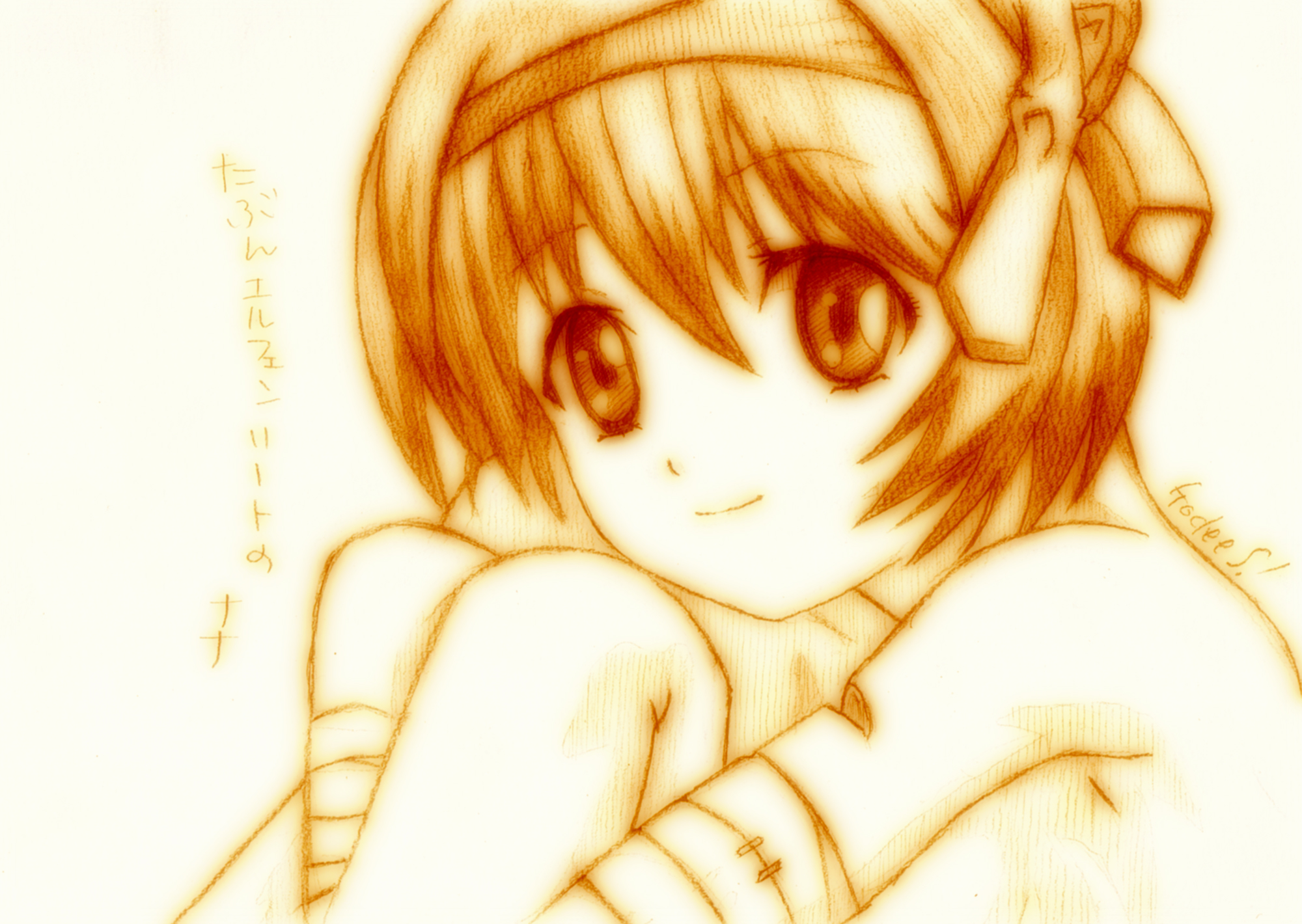 elfen_lied, godees, monochrome, nana_(elfen_lied)