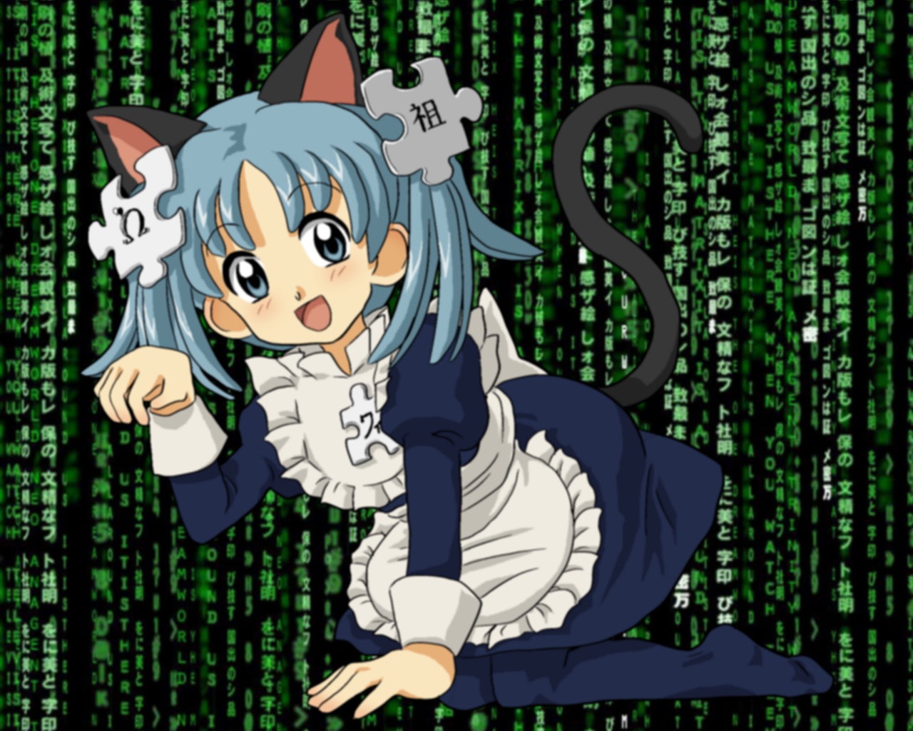 animal_ears, anthropomorphism, catgirl, maid, wikipe-tan