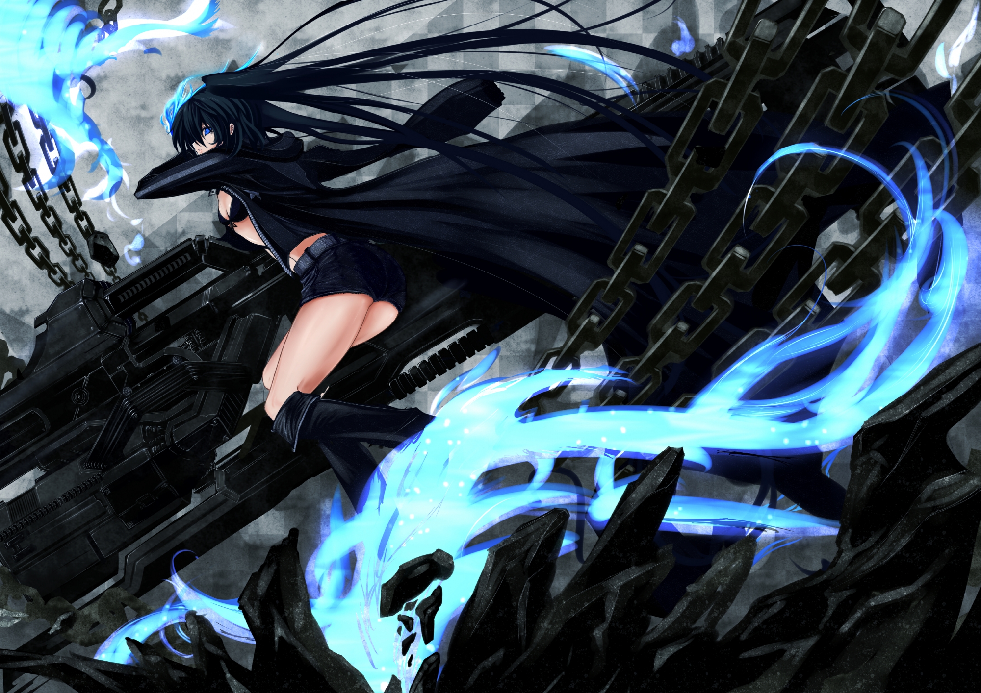 black_rock_shooter, gun, kuroi_mato, sato_toshiya, weapon