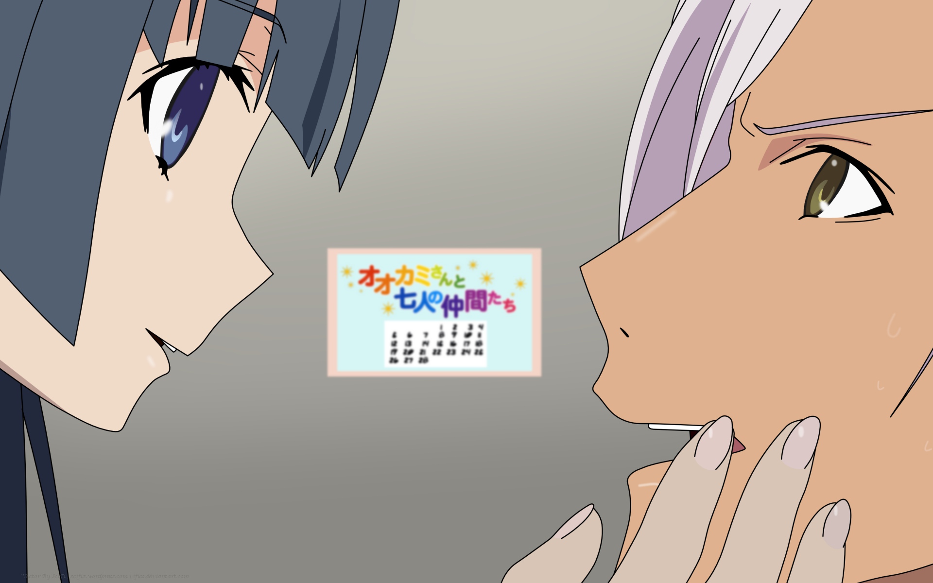 close, gradient, gray, ookami-san_to_shichinin_no_nakama-tachi, ryuuguu_otohime, urashima_tarou, vector