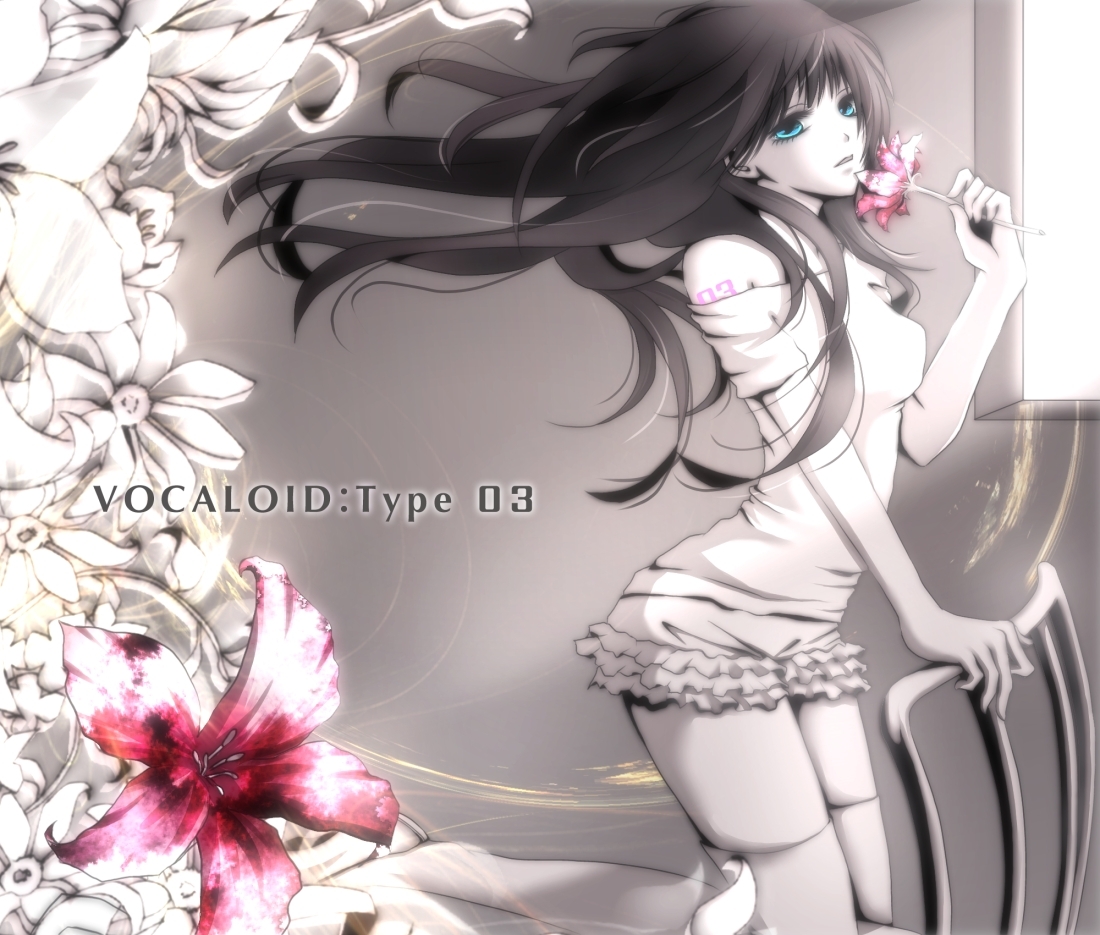 aonoe, aqua_eyes, flowers, megurine_luka, thighhighs, vocaloid