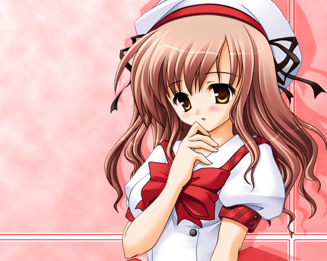aozora_no_mieru_oka, brown_hair, hat, long_hair, school_uniform, suwa_nonoka, tagme_(artist)